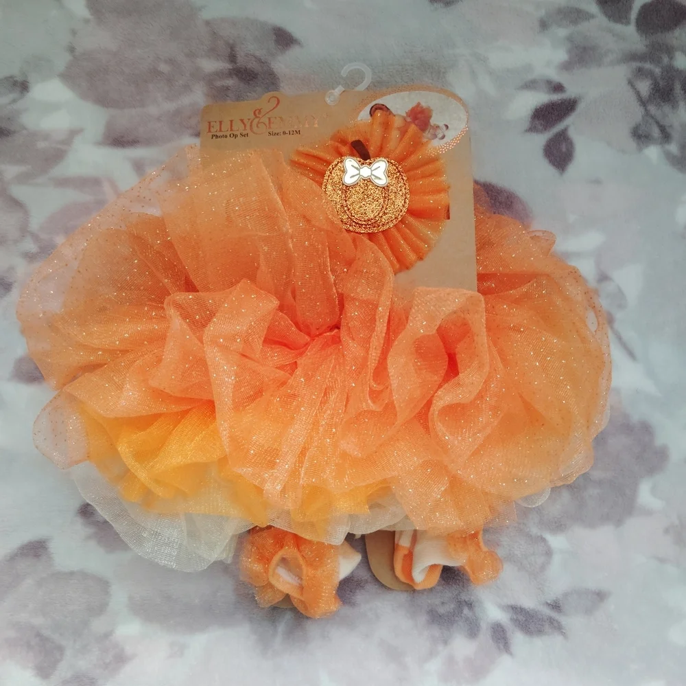 Elly & Emmy Baby Pumpkin Tutu Set